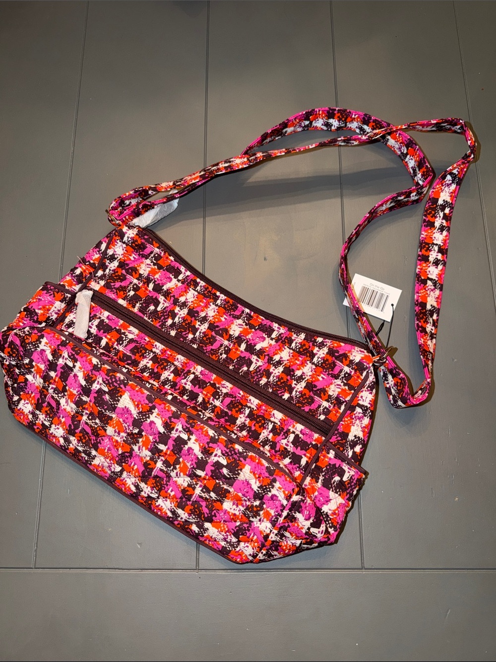 VERA BRADLEY Houndstooth  tweed on the go bag